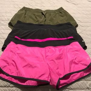3 pairs of lululemon shorts sz 10